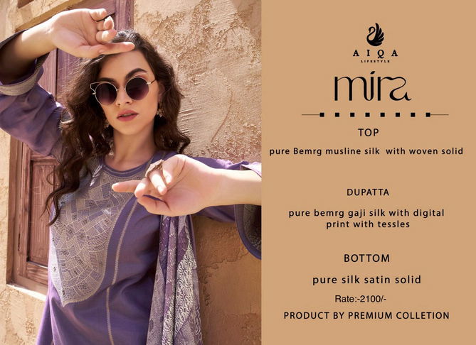 Aiqa By Mira Muslin Silk Designer Salwar Kameez Wholesale Price In Surat